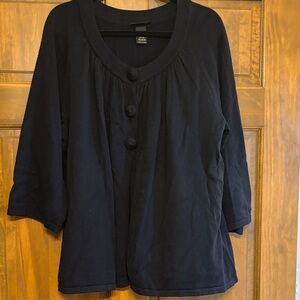 Lane Bryant Black covered button sweater/cardigan
